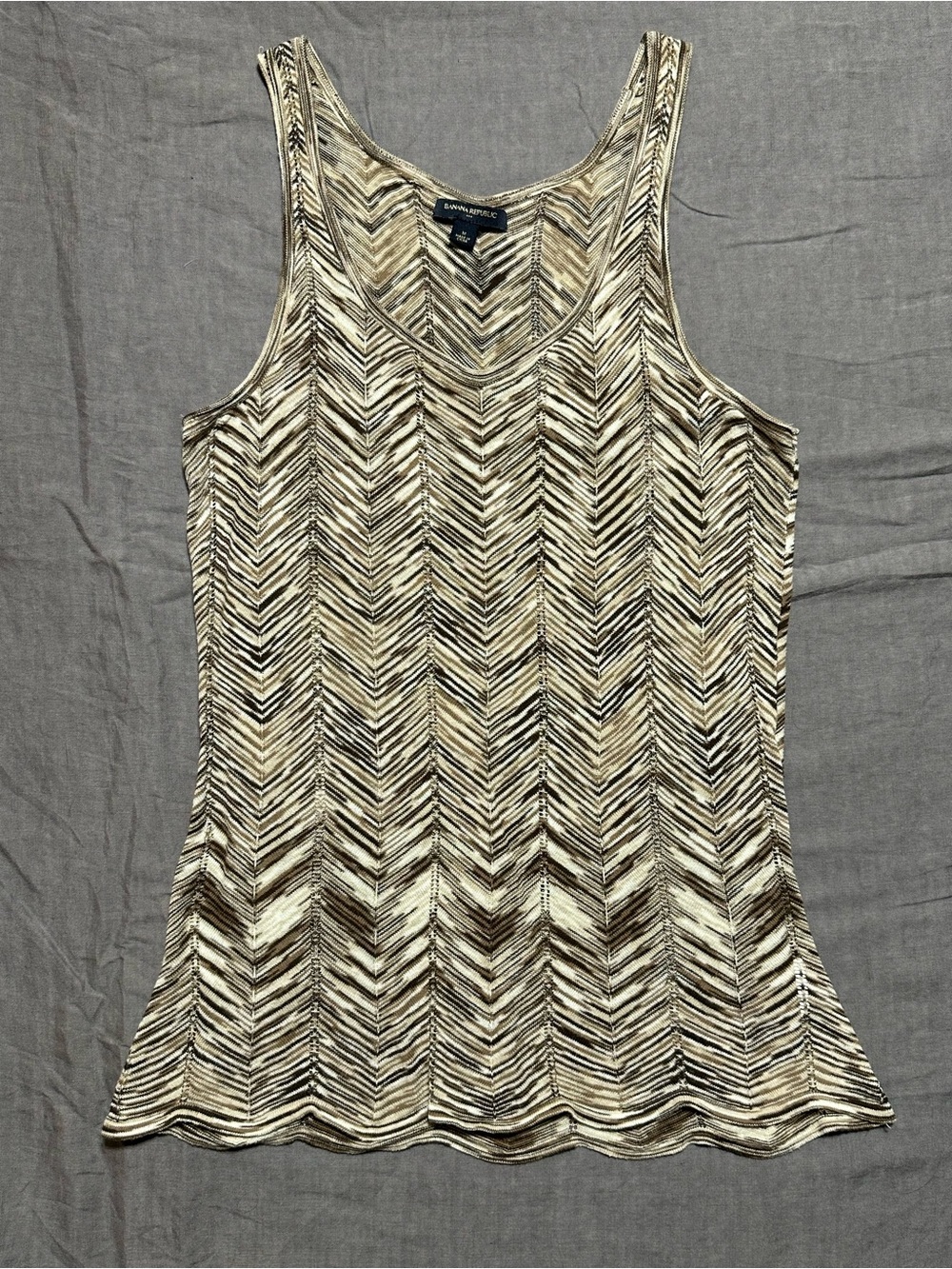 Banana Republic Chevron Knit Tank Top in Beige and Brown
